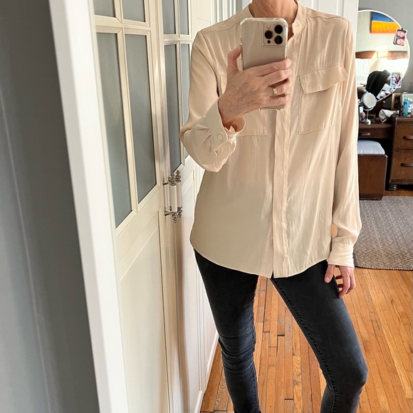 Banana Republic Utility Button-Up Blouse - size small - cream - Picture 2 of 4